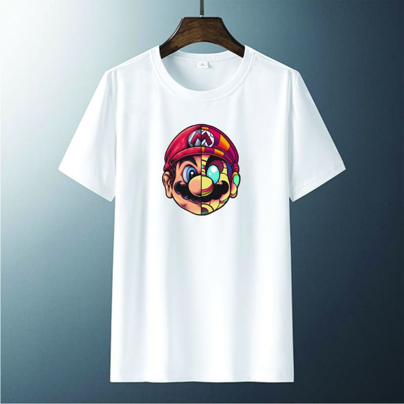 Kaos pria Distro Baju kaos pria wanita super mario atasan pria lengan pendek kaos katun pria wanita dewasa original