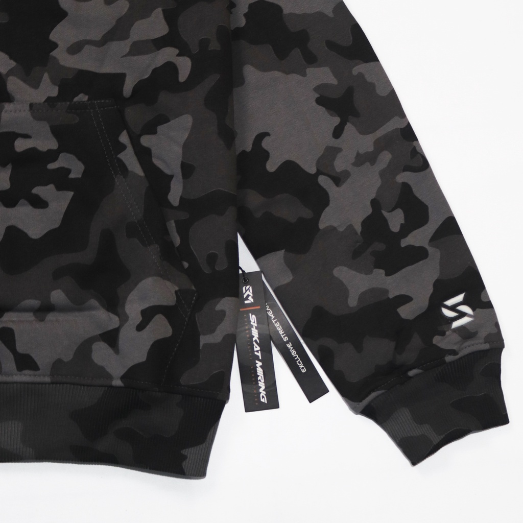 Jaket Hoodie Pria SKM | Shikat Miring Hoodie Camo GID