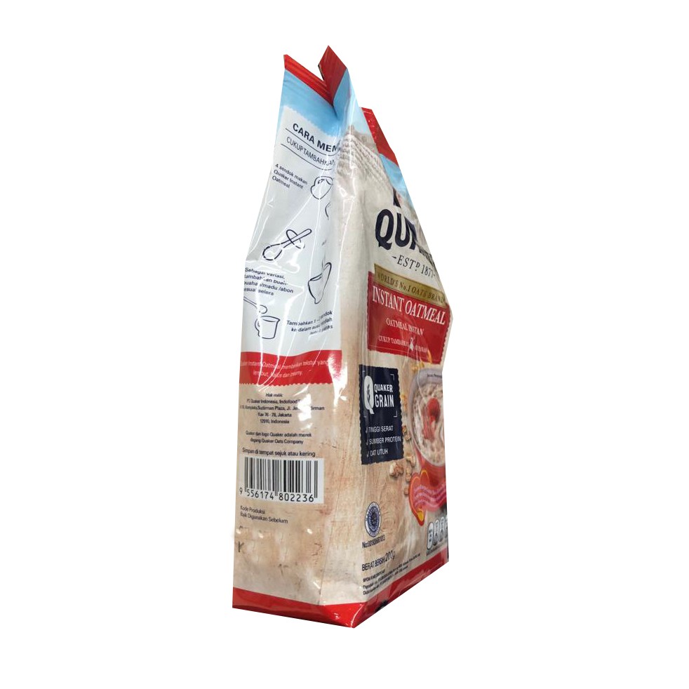 Quaker Instant 200gr Oatmeal Instan Kuarker Kuaker Sereal Tepung Bubuk Instan Oat Meal Kemasan Pouch