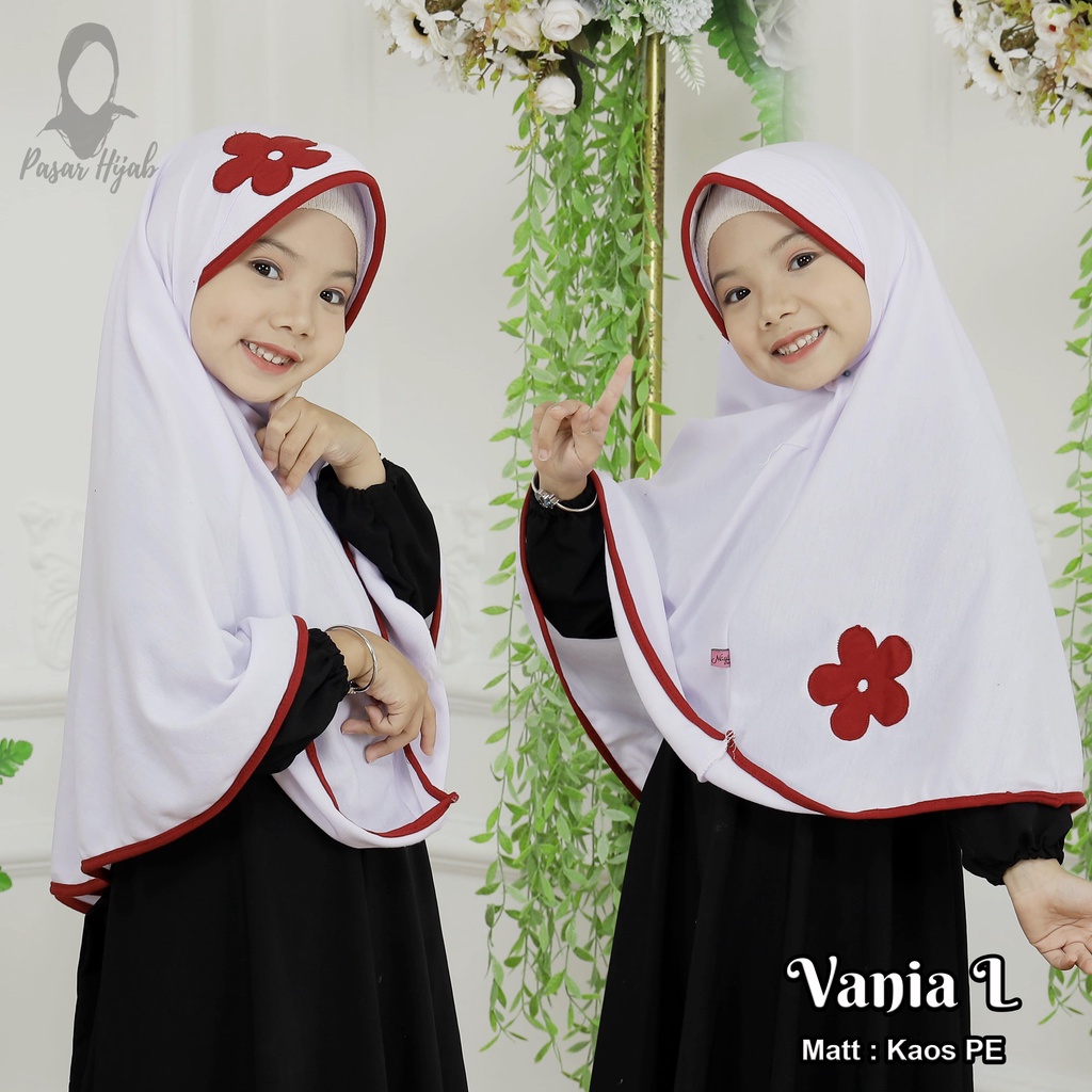 Kerudung Anak Sekolah SD Model Vania KW Size L Jilbab Instan Anak Sekolah Pasar Hija'b