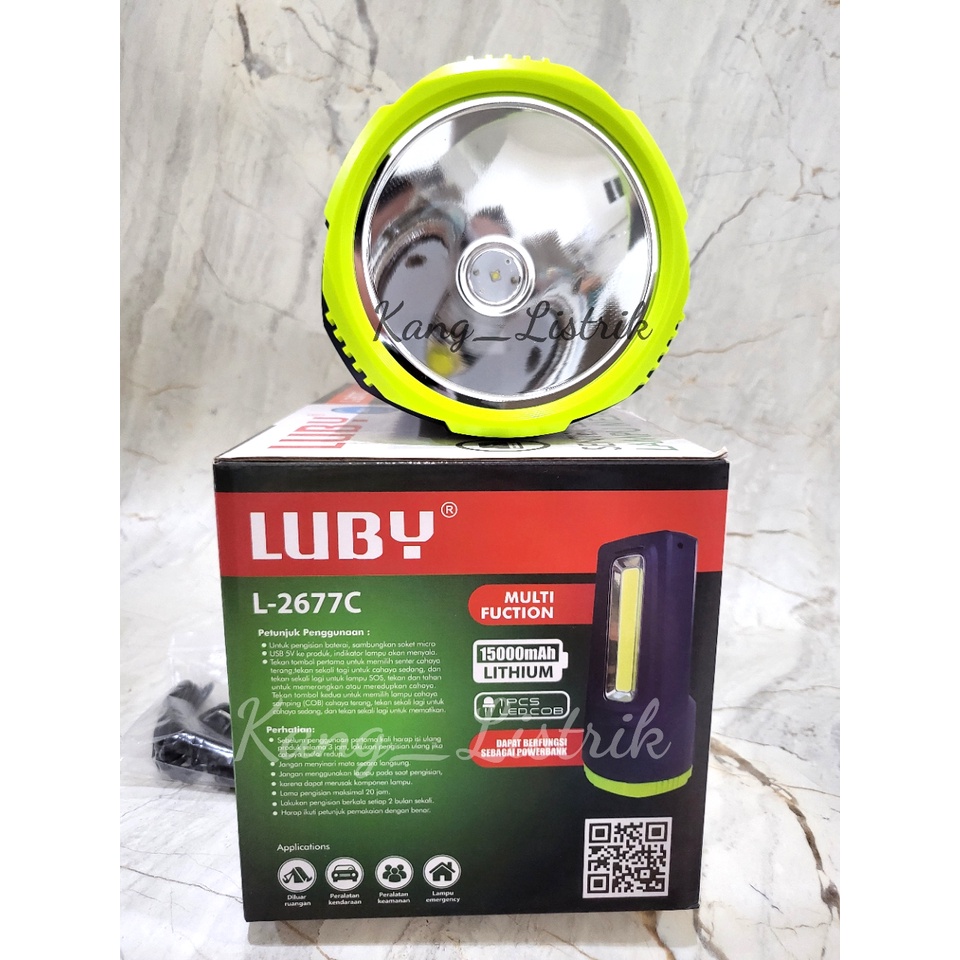 Senter LUBY L2677C L2678C / Senter Led Rechargeable Handlight Luby L-2677C L-2678C