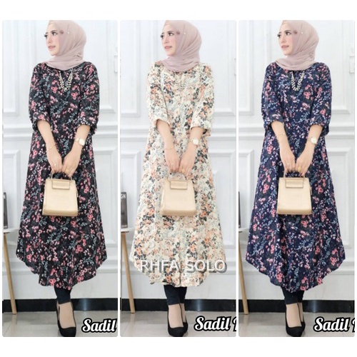 SADIL LONG TUNIK / 8.7 / BAHAN KATUN RAYON HQ / LD 110 CM / PB 127 CM / FIT XL-XXL / FULL KANCING / BELLWIS