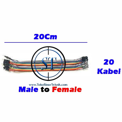 20 Baris Kabel Jumper Breadboard Projectboard 20Cm Female Male / Male Male / Female Female