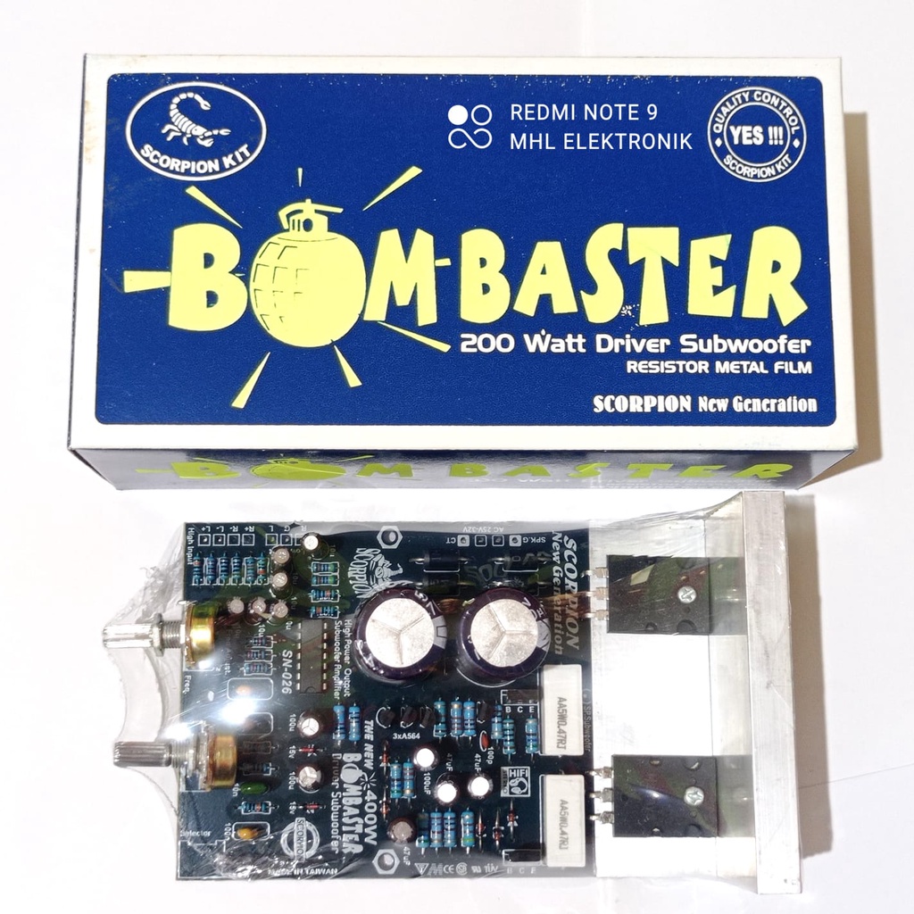 KIT DRIVER SUBWOOFER 200 WATT BOMBASTER BY SCORPION