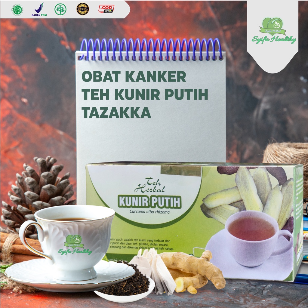 

Obat Kanker Herbal Teh Kunir Putih Tazakka isi 20 Kantung Teh Celup Halal dan Sudah BPOM Original.