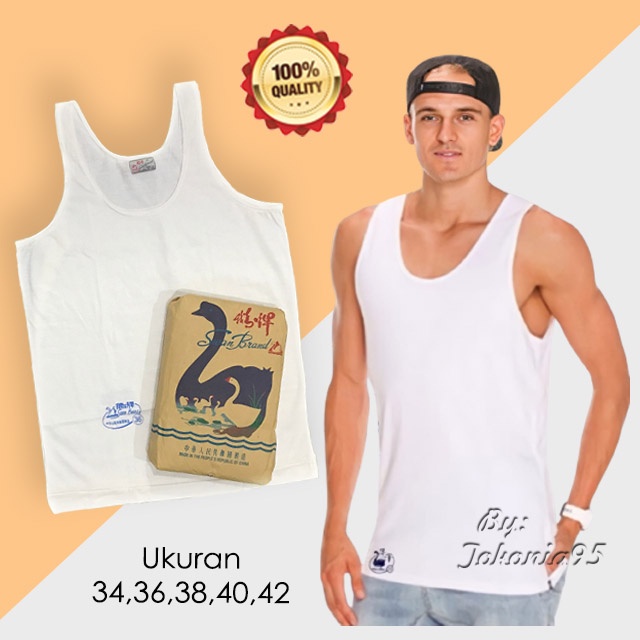 Kaos Singlet Swan Original Pria Kaos Dalam Laki-laki Dewasa Warna Putih Polos Murah