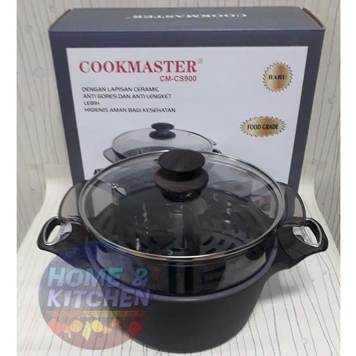 Casserole Cookmaster 24 cm Die Casting Aluminium and Steamer 24cm CMCS900 Panci Pot Kukusan