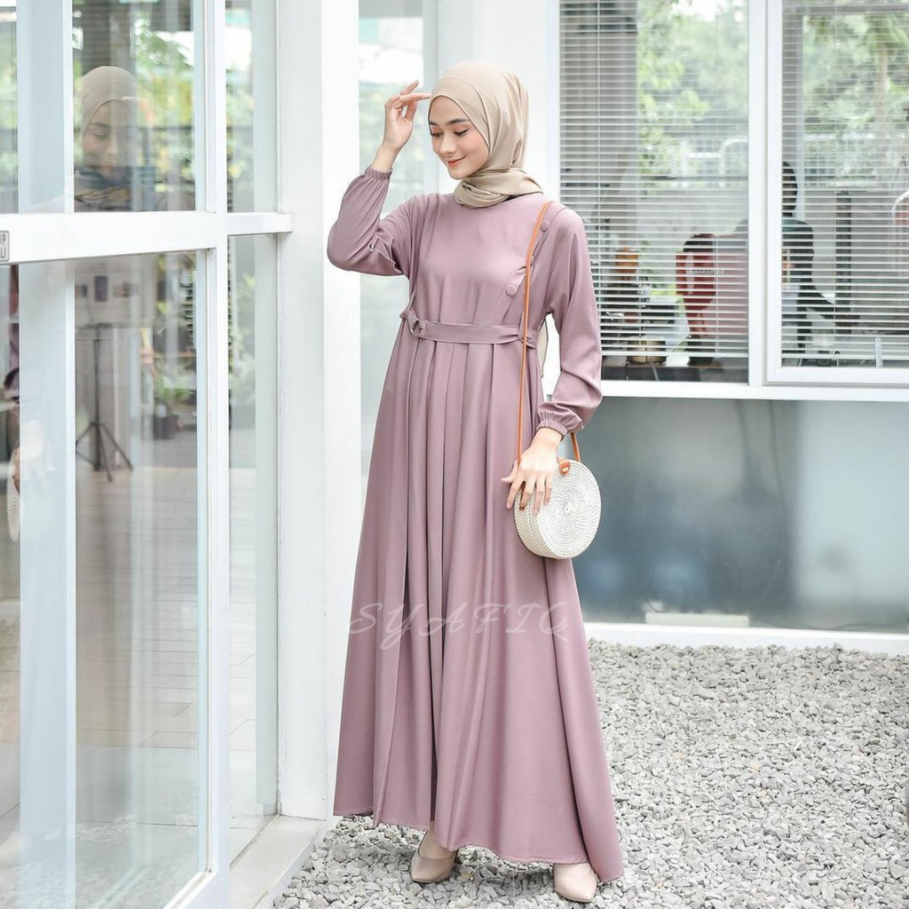 Gamis wanita terbaru 2021 Gamis remaja terbaru kekinian modern 2023 wanita dress arumi maxy syari-1