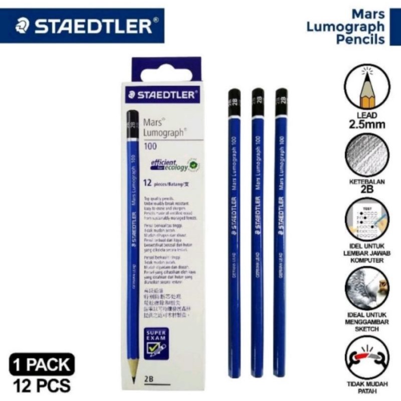 

PENSIL STAEDTLER 2B ORIGINAL 100% PROMO