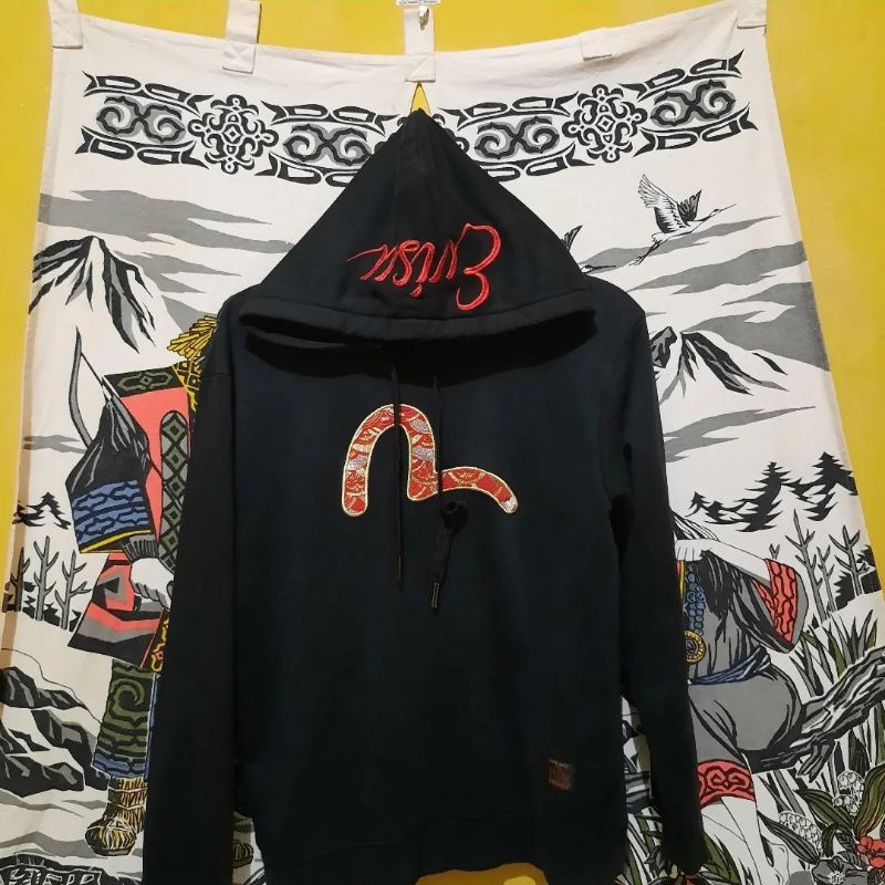 hoodie evisu//hoodie evisu big logo//hoodie evisu second