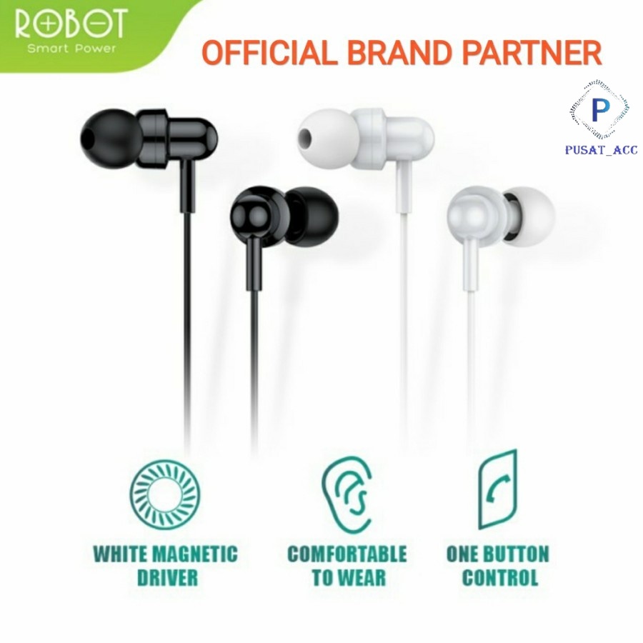 RE20- Handsfree Robot RE20 Headset IN-Ear Deep Bass Ultra Light Earphone