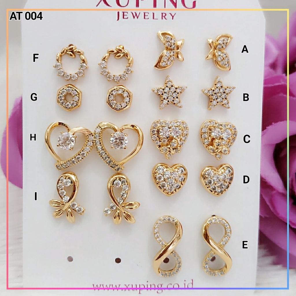 Anting xuping anting dewasa anting tusuk permata lapis emas gold AT 004