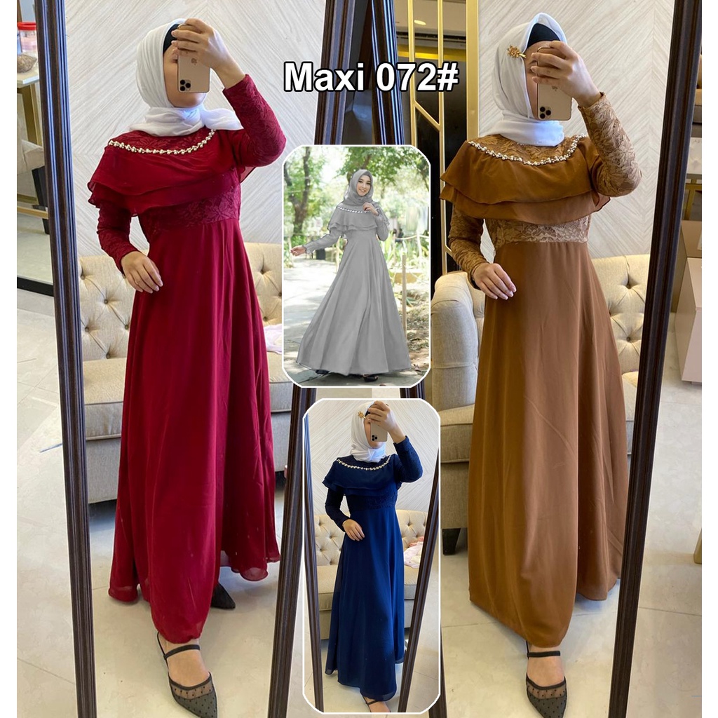 Maxi 072#/ Maxi Dress fashion import/ Baju muslim fashion import Murah/ Long Dress Muslim Cewek