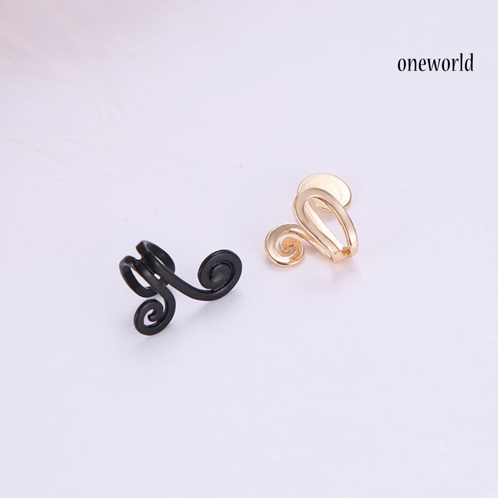 OW@ Fashion Women Hoop Shape Ear Clips Earrings Non-Piercing Jewelry Party Gift