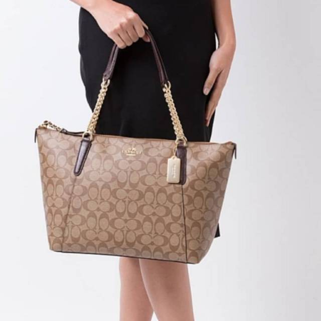 Tas Coach Ori. Ava Tote Chain Sign Oxblood.