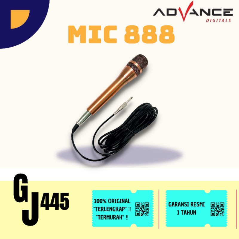 Advance MIC 888 Single Profesional Dynamic Microphone Mik Kabel Microphone Premium