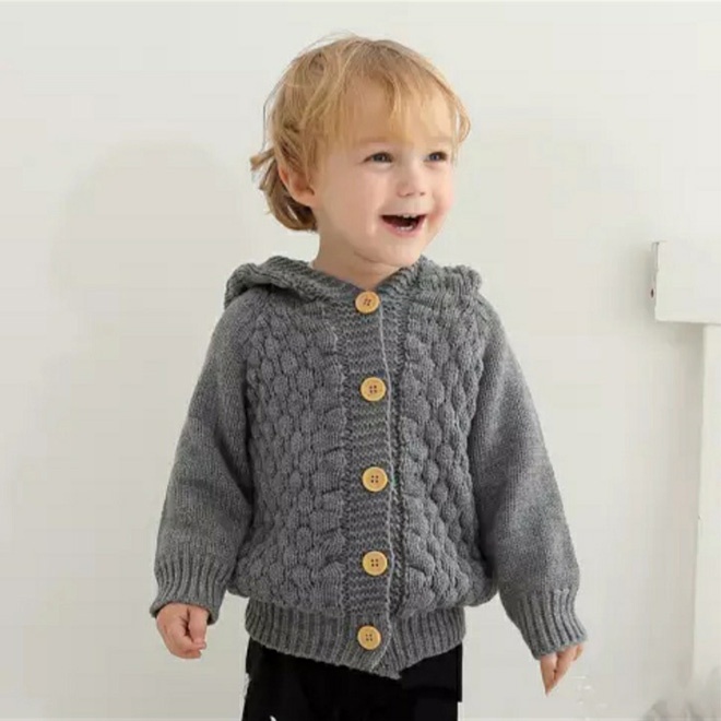 Hoodie rajut import anak bayi laki-laki dan perempuan usia 6-12 bulan bahan premium banyak pilihan warna #Baju rajut bayi #Baju bayi prempuan #Baju bayi laki laki  #Jumper bayi-1