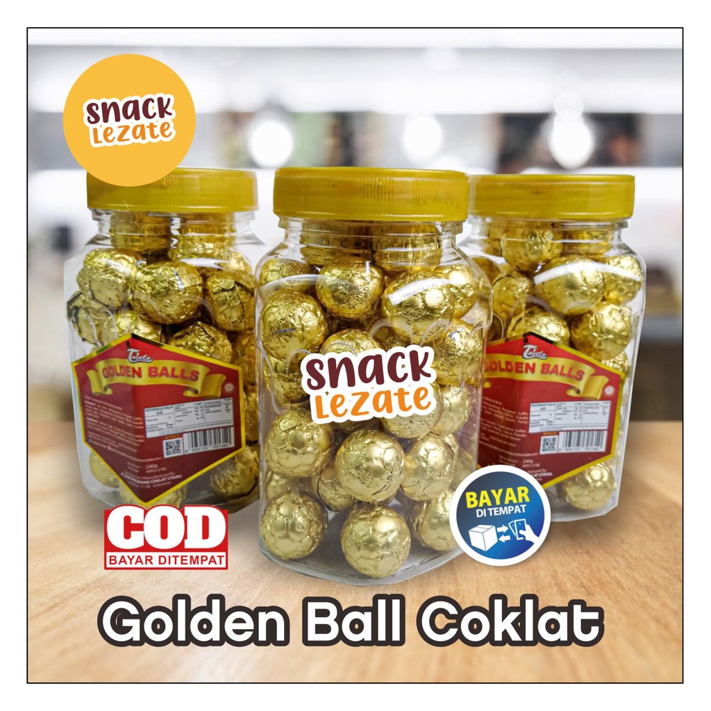 

Golden Balls Coklat Tobelo Isi 40 pcs Murah / Golden Balls Tobello Kiloan / Coklat Bola Toples Emas Golden Ball Dus Jadul