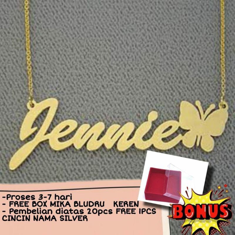 Kalung Nama Gold / Silver PGM (KN07)