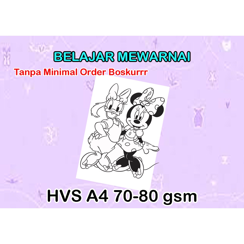 

(tanpa min order) KERTAS PRINT MEWARNAI ANAK HVS (MICKEY MOUSE) / HEWAN KARAKTER PEMANDANGAN KARTUN DLL - bukan buku