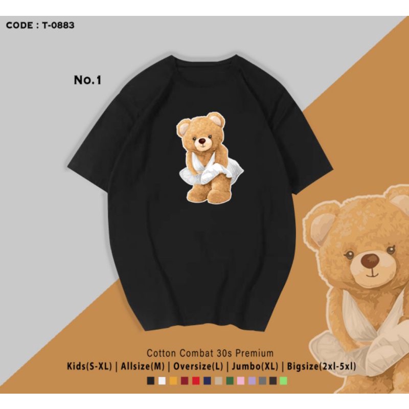 KAOS BERUANG CEWE LUCU/TSHIRT BEAR KATUN PREMIUM/TSHIRT BEAR GIRL