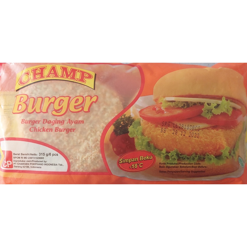 

Champ Burger Ayam Isi 6 Pcs