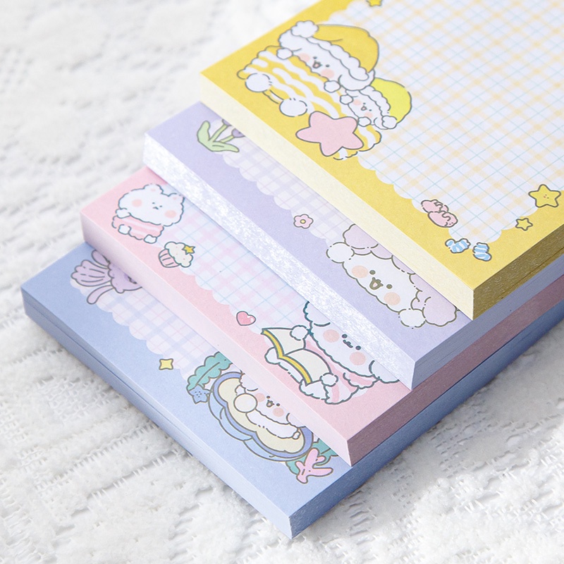 80 Lembar Kertas Memo Sticky Note Sobek Motif Kartun Anjing Lucu Untuk Pelajar