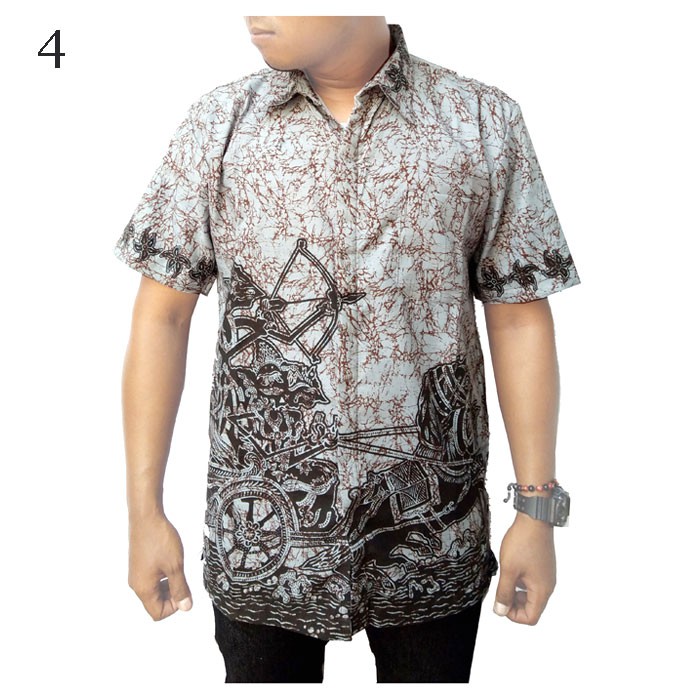 Kemeja Batik  Pria  Motif Arjuna Memanah Shopee  Indonesia