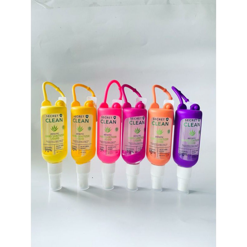 ❤️SECRET CLEAN HANDSANITIZER SPRAY+ SILIKON GANTUNG DI TAS❤️