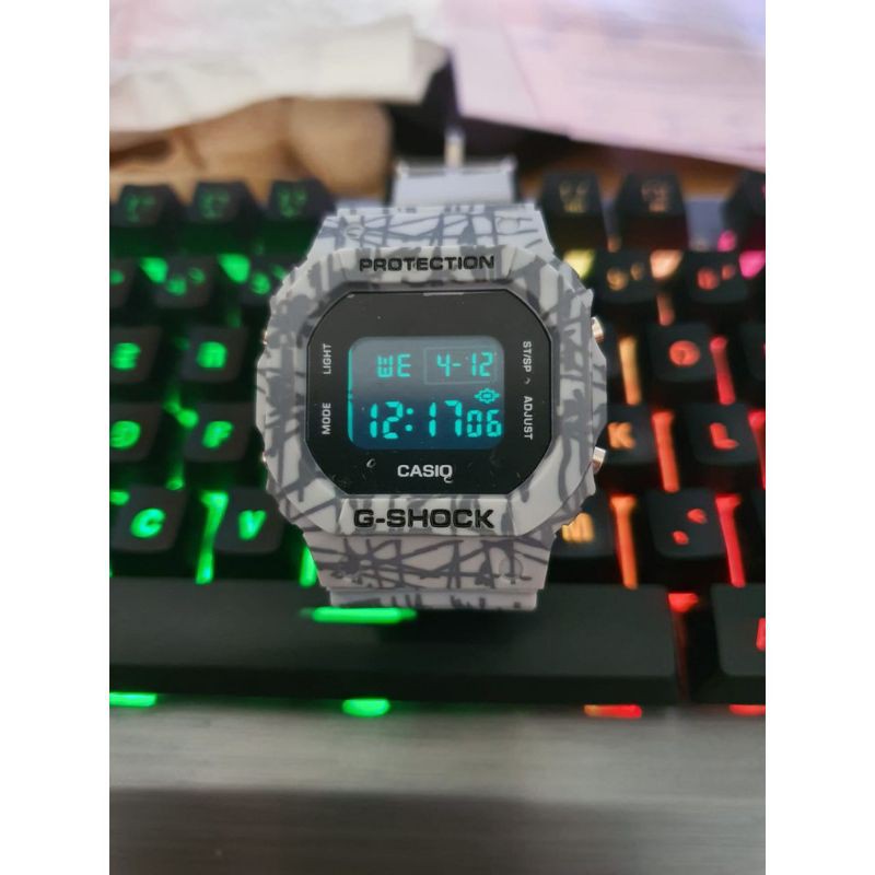 DW 5600 MOTIF TRIBAL - JAM TANGAN PRIA GSHOCK CASIO DW5600 TRIBAL ANTI AIR