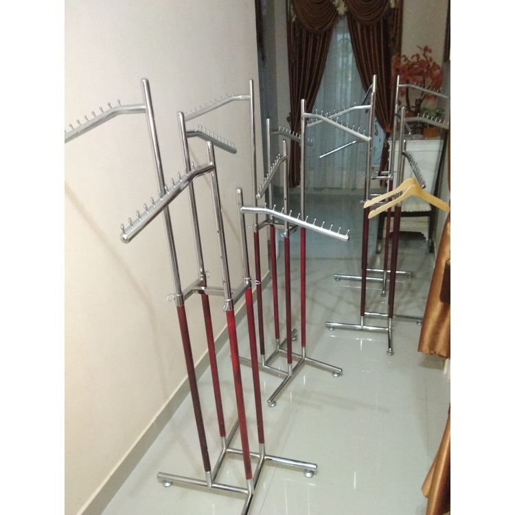 Hanger Gawang 4 Arah Standar / Gamis | Gantungan Baju 4 Sisi | Multifungsi Display Toko