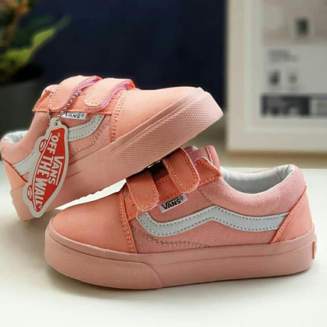 VANS OLD SKOOL PEACH LIST PUTIH OBRAL SEPATU ANAK DISKON