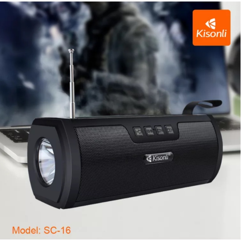 Salon Bluetooth Bt Speaker Portable Mendukung Flashlight Kapasitas Batre 1200mAh -SC16 - ACS