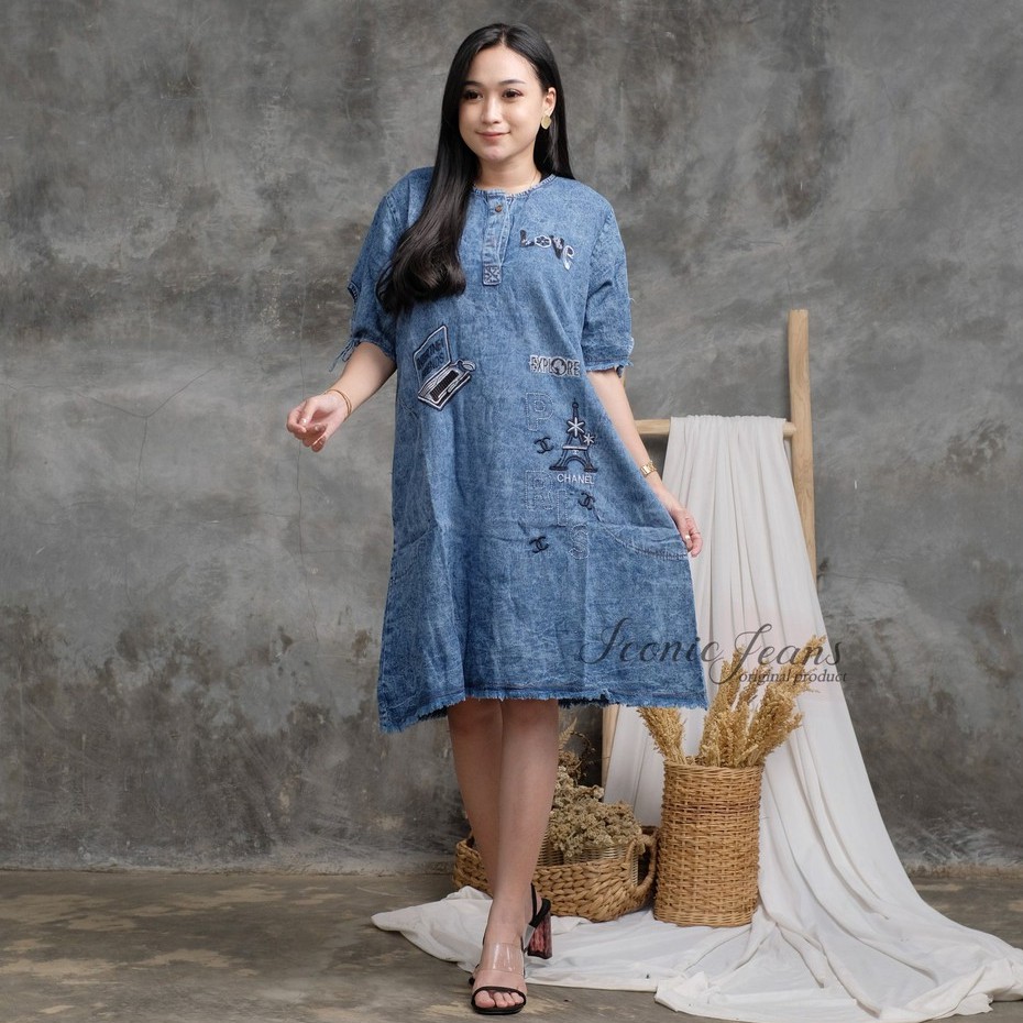 DENIM DRESS SUPER JUMBO LD 120CM