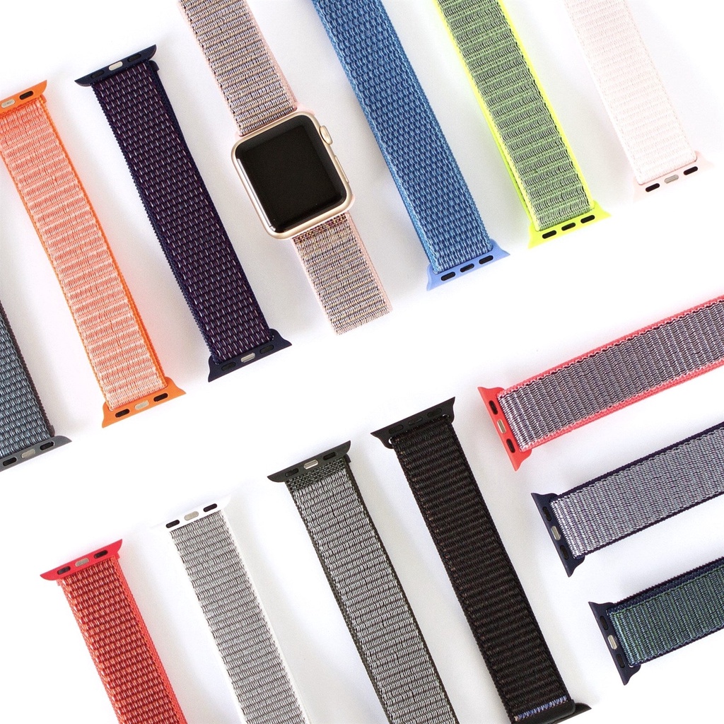 Strap Nylon SmartWatch Nylon Woven seri 8 7 Tali Jam Kain