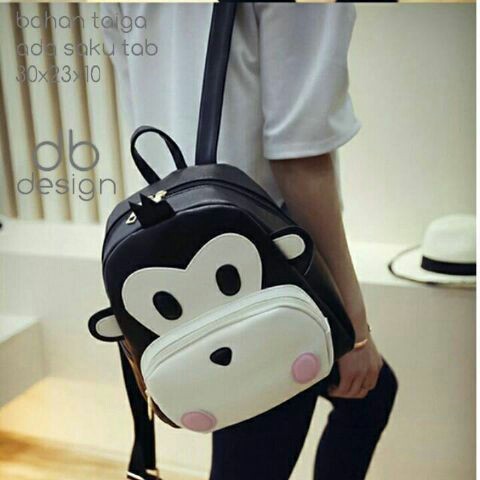 GRATIS ONGKIR    Tas Ransel Backpack Hangout Monkey Monyet    TERBARU