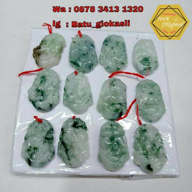 Liontin giok Jade Burma shio