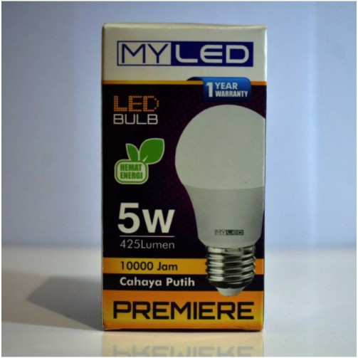 Lampu LED merk MYLED PREMIERE 5 watt LED BULB - Putih