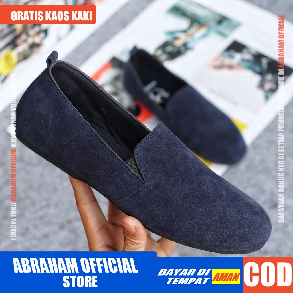 ABRHM x CHORD Sepatu Slip On Pria Sepatu Pria Casual Sepatu Casual Cowok / Cowo Anti Slip Ori Sepatu Kasual Slop Anti Slip Semi Formal Kerja Kuliah Gaya Santai Keren Kekinian Original Murah Terlaris