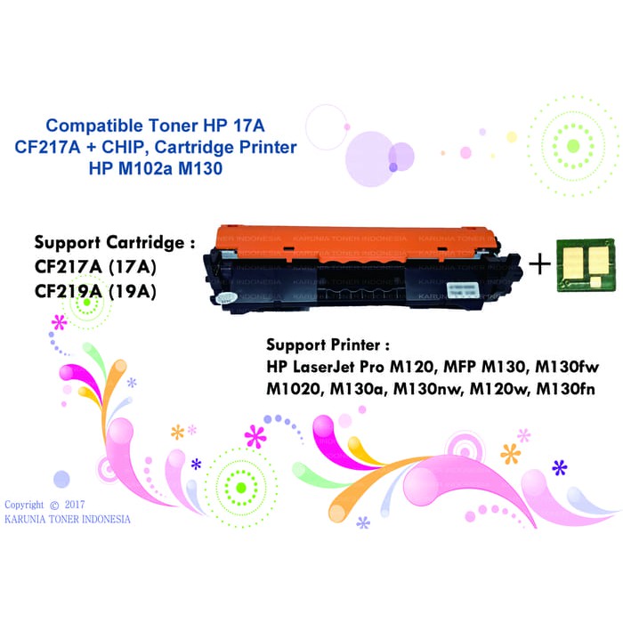 Cartridge Compatible HP Laserjet 17A CF217A M102 M130 MFP-M130a M102w M130nw 130fw Plus Chip