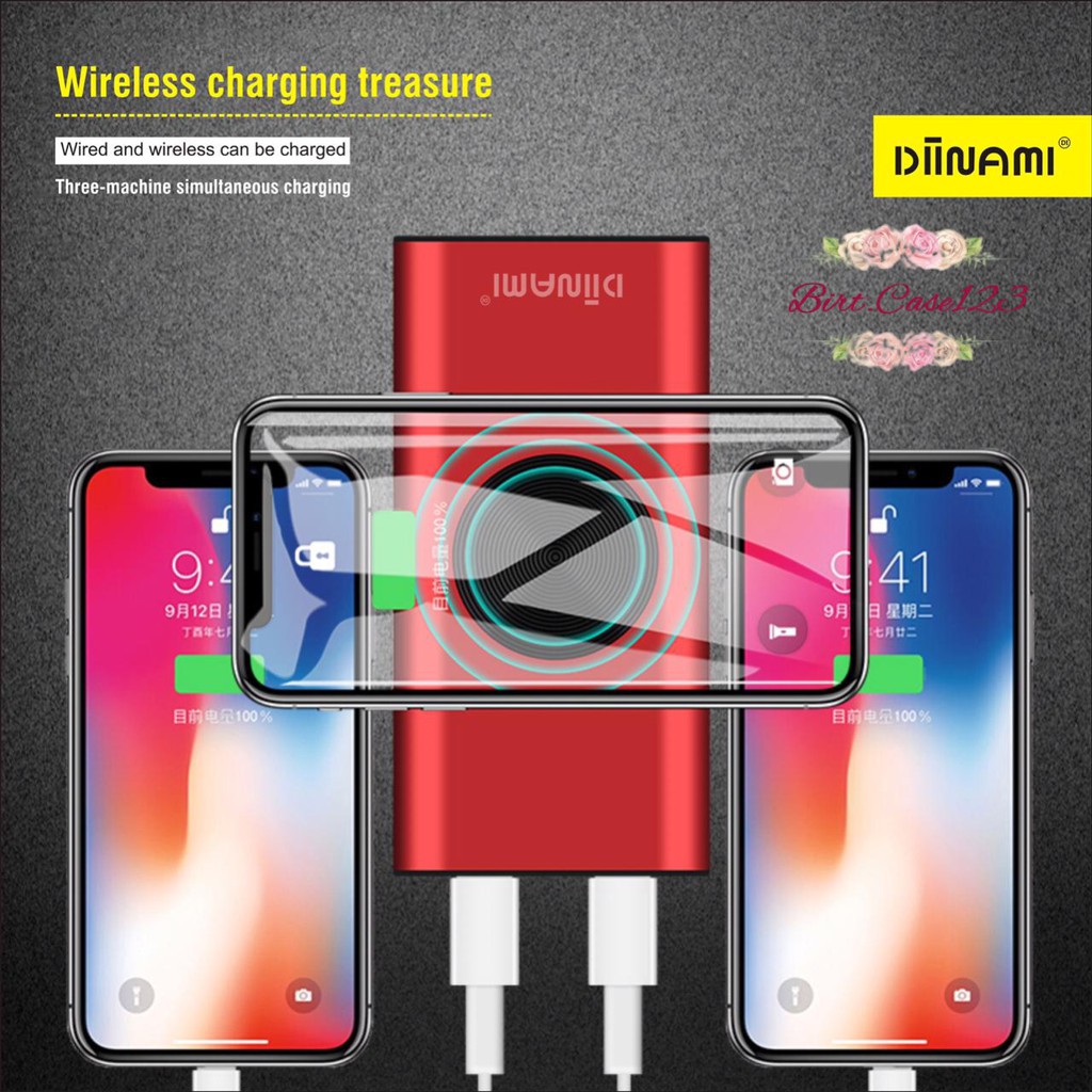 BM105 Powerbank diinami Y17W real 10000MAH + wireless charger power bank BC1365