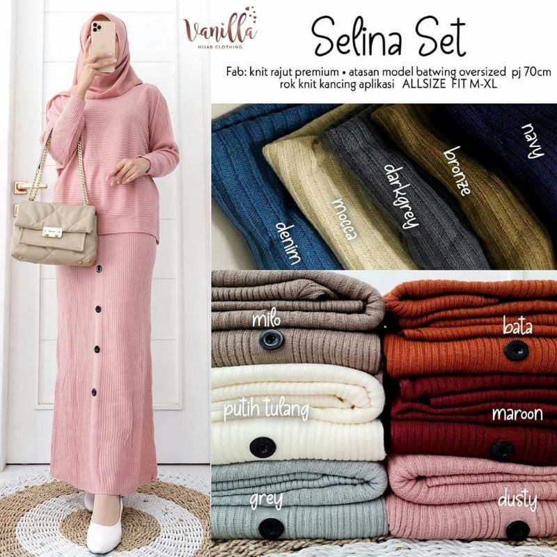 QF17/Selina set/setelan rok wanita