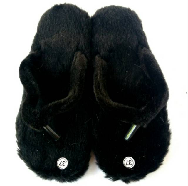 Sandal Bulu Sosis / Sandal Jepit anggora