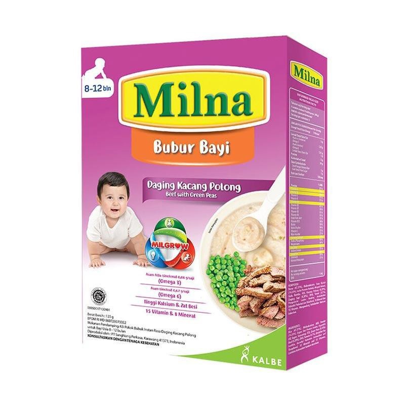 MILNA BUBUR BAYI SEMUR DAGING KACANG POLONG 8+ 120GR / MILNA