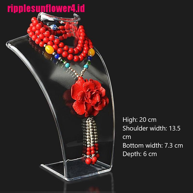 Stand Holder Display Perhiasan Kalung Anting Bahan Akrilik 4 Warna