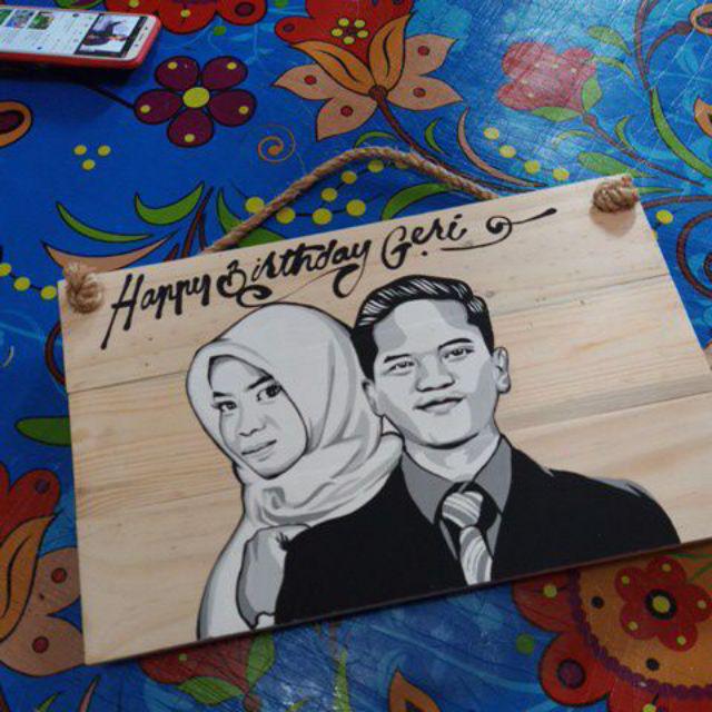 Hadiah Lukisan Khusus 2 Wajah