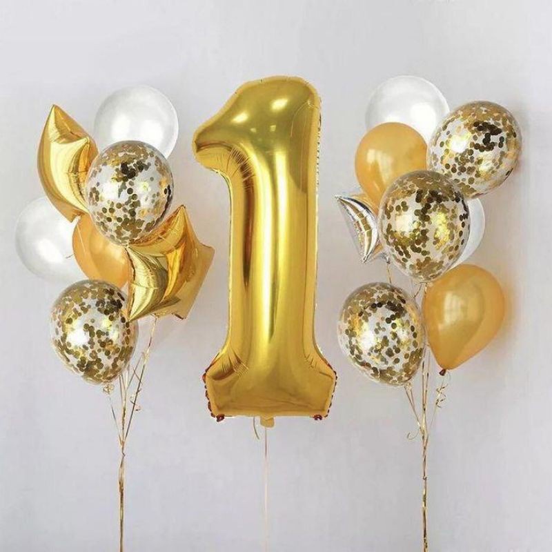 Balon Angka Foil Gold Silver 40cm Balon Pesta Ulang Tahun Ballon Number Satuan Murah 40 Cm Murah