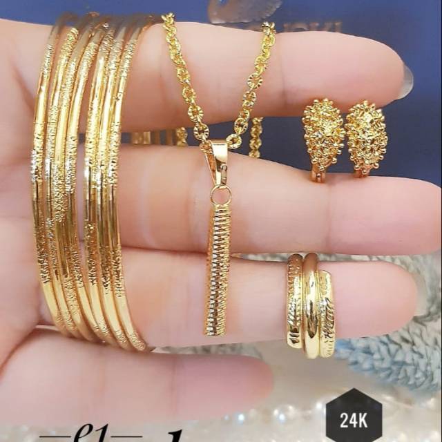 Xuping set perhiasan lapis emas 24k 1020h