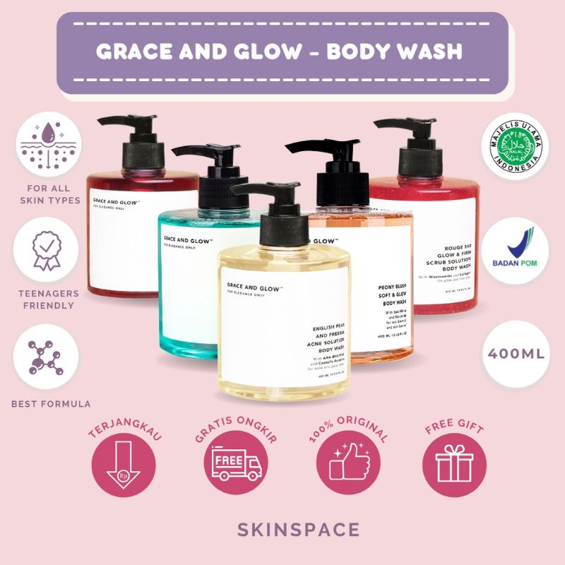 GRACE AND GLOW Body Wash Rounge 540 Baccarat with Niacinamide Collagen preloved