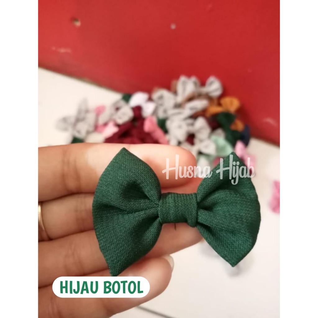 [HUSNA HIJAB] SOUVENIR Bros Pita Kecil Ecer Bahan Wolfis / Bros Pita-Hijau Botol